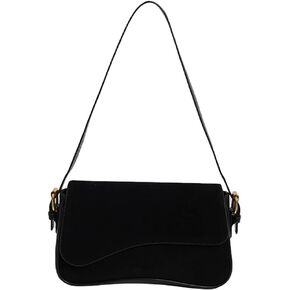 Women's Shoulder Bag Suede Handbag Underarm Purse Tote Bag Brown Suede Purse Y2K Crossbody Bag with 2 Removable Straps