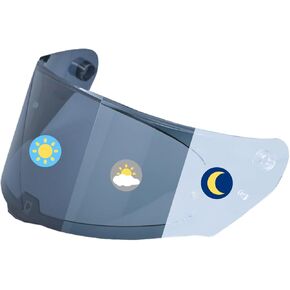 Photochromic Visor Compatible With Assault,Rapid,Stream Shield Helmet Transition FF320/328/353/800,Explorer MX701 (320/328/353/800 Clear/Smoke)