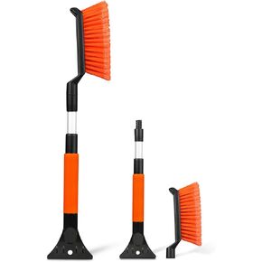 EcoNour Extendable Snow Brush & Ice Scraper for Car Windshield | 26" Car Snow Brush with Ice Scraper | Extendable Snow Remover for Cars & SUVs | Snow Scraper for Car Windshield and Windows