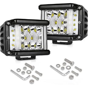 LED Light Bar, 8 Inch 102W Triple Row Side Shooter LED Pods Off Road Spot Flood Combo Beam Waterproof Driving Fog Lights for Trucks ATV UTV SUV Tractor Pickup Motorcycle Boat