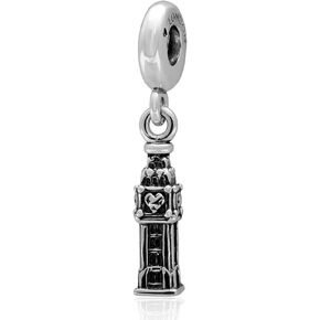 Big Ben Charms Dangle Fit Pandora Bracelet ، 925 Sterling Silver London Elizabeth Tower حبات المملكة المتحدة ، هدايا للعطلات/عيد الأم/التخرج