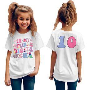 in My Double Digits Era Shirt Girls 10 Year Old Birthday Tshirt 10th Birthday Girls Outfits Ten Bday Party Tee Tops