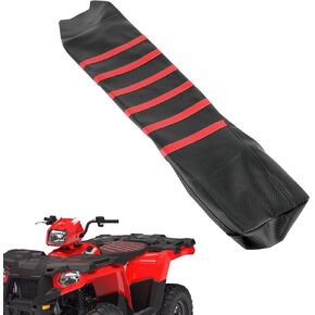 ATV Seat Cover Non-Slip Soft Waterproof for Sportsman 450 570 2014-2025, High Elastic Leather Red