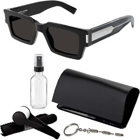 SAINT LAURENTSL SL 572 UNISEX METAL WIRECORE Rectangle Sunglasses with eSHADES Luxury Eyewear Kit Bundle