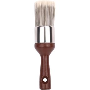 Salve Brush for Leather Furniture, Wood & Leather Cleaning Brush with Ergonomic Long Handle & Soft Bristles Wax Brushing Tool for Gentle Cleaning, Scrubbing, Maintenance (Brown)
