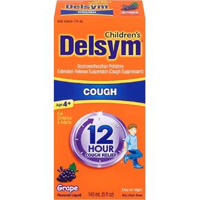 Delsym Children 12 ساعة سائل السعال ، العنب ، 5 أوقية