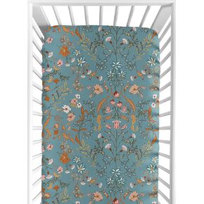 Sweet Jojo Designs Orange Boho Bohemian Boy Girl Fitted Mini Crib Sheet for Baby Nursery Infant Newborn Bed Portable Pack n Play Mattress - Burnt Rust Farmhouse Shabby Chic Designer Modern Minimalist in Kuwait