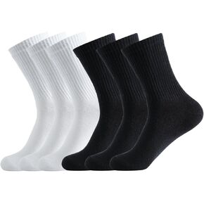 Women's Organic Cotton Crew Socks, Soft & Breathable Casual Calf Socks, 6 Pairs in Kuwait