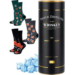 Whisky Socks Men Funny Gifts Mens Cotton Sock Colourful Funky Gift Men's Presents 7.5-11.5 1-3 Pairs