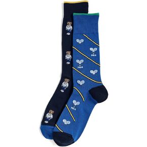 Polo Ralph Lauren Men's Polo Athletic Club Mini Bear Socks 2 Pack