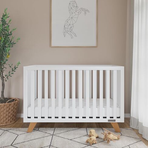 Childcraft Child Craft SOHO 3 Piece Nursery Furniture Set, 4-in-1 Convertible Crib, 4 Drawer Chest and 3 Drawer Changing Table Dresser (White/Natural) (F34001.3PC) in Kuwait