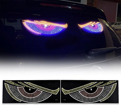 Devil Eyes Light Designed for Cars, Led Eyes for Car Windshield, Led Windshield Eyes, DIY Car Dynamic LED Smart Colorful Eye Lamp Soft Screen, Blue in Saudi Arabia
