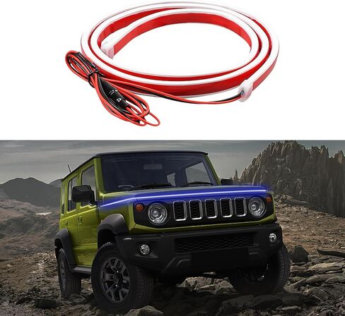 71 Inch Car Hood Light Strip, Flexible Daytime LED Running Light, Waterproof Auto LED Strip Light with Dynamic Scan Start-up Effect, Universal Car Exterior Decor Hood Strip Light for Vehicles (White in Saudi Arabia