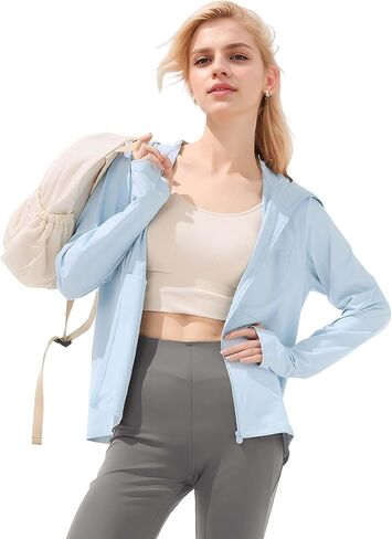 BENEUNDER Cooling Women's UPF 50+ Sun Protection Lightweight Hoodie Jacket Long Sleeve Active Sun Shirts for Outdoor Workout in Saudi Arabia