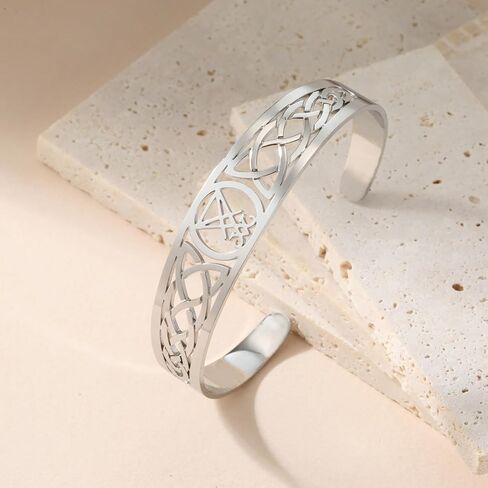 Eueavan Leviathan Cross Bracelet Sigil of Lucifer Seal Seal of Satan Bangle Celtic Knot Cuff Bracelet Seal Seal Demon Demon Jothic Jewelry Greamet Gen in Kuwait