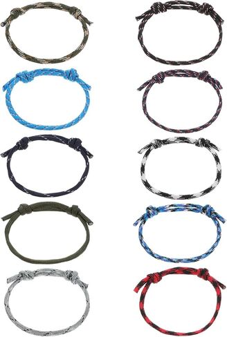 10 PCS Mens Rope Bracelets, Braided Bracelets for Men Mens Adjustable Bracelet, Friendship Bracelet for Men 10 Colors in Saudi Arabia