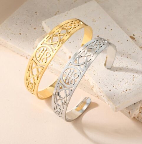 Eueavan Leviathan Cross Bracelet Sigil of Lucifer Seal Seal of Satan Bangle Celtic Knot Cuff Bracelet Seal Seal Demon Demon Jothic Jewelry Greamet Gen in Kuwait