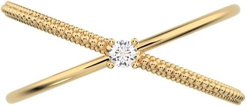 Clara Pucci 0.03 Ct Round Cut Diamond Dainty Minimalist Crisscross X Ring Halo Cocktail Solid 14K Yellow Gold Everyday Womens Wedding Band Ring in Saudi Arabia