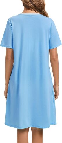 AVIIER Nightgowns for Women Soft Cotton Night Gowns Short Sleeve Sleepwear Comfy Night Shirts in Kuwait