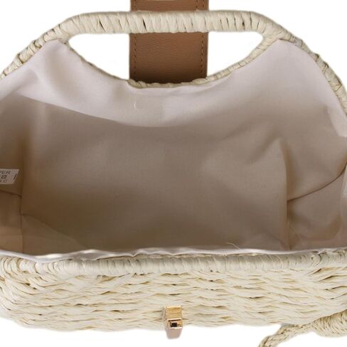 Straw Clutch Purses for Women Rattan Woven Beach Handbag Summer Purse with Detachable Strap Basket Crossbody Bag in Kuwait