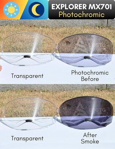 Photochromic Visor Compatible With Assault,Rapid,Stream Shield Helmet Transition FF320/328/353/800,Explorer MX701 (320/328/353/800 Clear/Smoke) in Kuwait