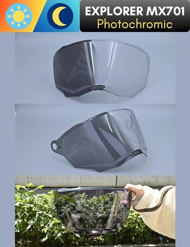 Photochromic Visor Compatible With Assault,Rapid,Stream Shield Helmet Transition FF320/328/353/800,Explorer MX701 (320/328/353/800 Clear/Smoke) in Kuwait