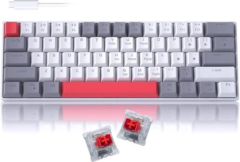 Mechanical Gaming Keyboard and Mouse Combo, Clicky Blue Switches Keyboard with Powder Blue Backlit, Hot Swappable Keyboard and Gaming Mouse Set for Mac/Win7/8/10/11 in Kuwait