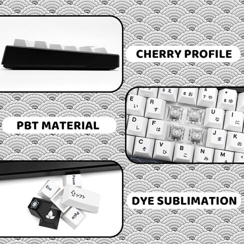 GEKUCAP 128 Keys Dark Grey Keycaps, Cherrr Profile PBT Customized Keycaps Set, Dye Sublimation Black and Grey Keycaps Fit for Any Cherry Mx Switches Gaming Mechanical Keyboard in Saudi Arabia