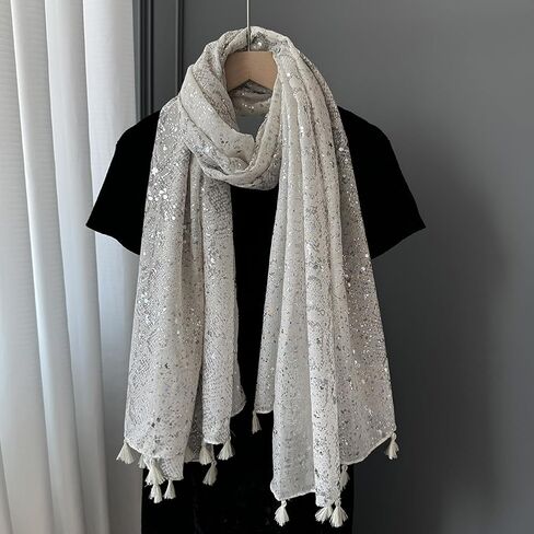 Beslen Scarf for Women Lightweight Fashion Printed Cotton Scarves Boho Fringed Shawl Wraps in Kuwait
