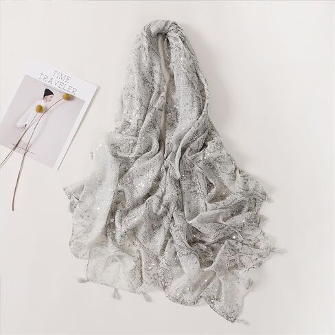 Beslen Scarf for Women Lightweight Fashion Printed Cotton Scarves Boho Fringed Shawl Wraps in Kuwait