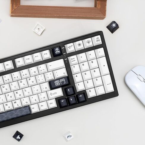 GEKUCAP 128 Keys Dark Grey Keycaps, Cherrr Profile PBT Customized Keycaps Set, Dye Sublimation Black and Grey Keycaps Fit for Any Cherry Mx Switches Gaming Mechanical Keyboard in Saudi Arabia