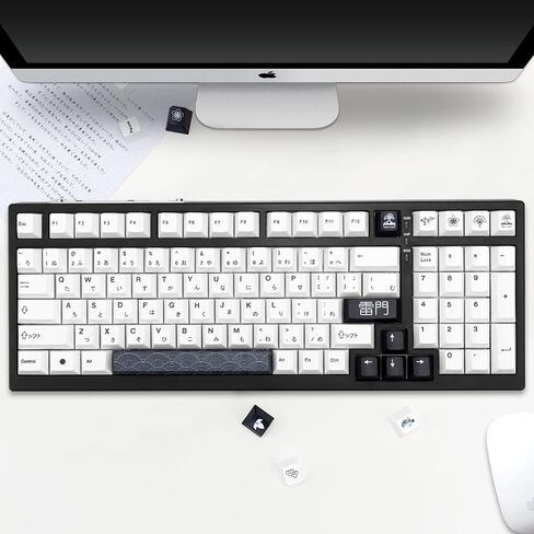 GEKUCAP 128 Keys Dark Grey Keycaps, Cherrr Profile PBT Customized Keycaps Set, Dye Sublimation Black and Grey Keycaps Fit for Any Cherry Mx Switches Gaming Mechanical Keyboard in Saudi Arabia