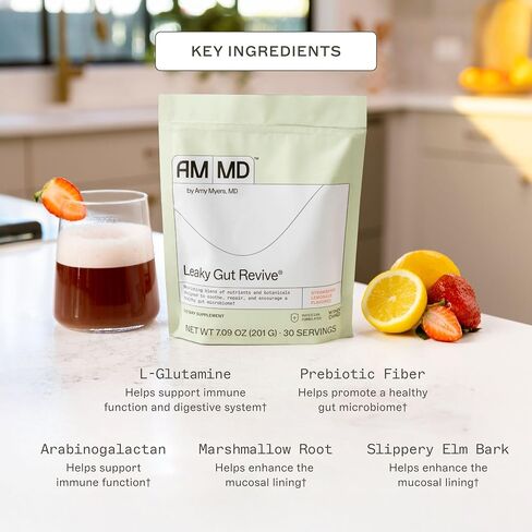 Dr. Amy Myers Revive Powder for Leaky Gut Repair – L Glutamine Powder to Reduce Symptoms Like Constipation, IBS, Diarrhea, Bloating – Plant Based Supplement to Maintain A Healthy Gut Lining in Saudi Arabia