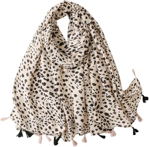 Beslen Scarf for Women Lightweight Fashion Printed Cotton Scarves Boho Fringed Shawl Wraps in Kuwait