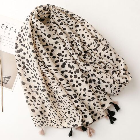 Beslen Scarf for Women Lightweight Fashion Printed Cotton Scarves Boho Fringed Shawl Wraps in Kuwait