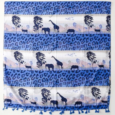 Beslen Scarf for Women Lightweight Fashion Printed Cotton Scarves Boho Fringed Shawl Wraps in Kuwait