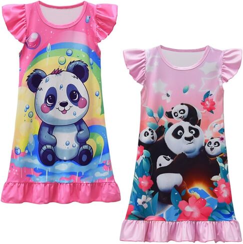 Toddler Girls Nightgowns Clothing Sleepwear Short sleeved dress fashion skirt pajamas 3-10years in Saudi Arabia