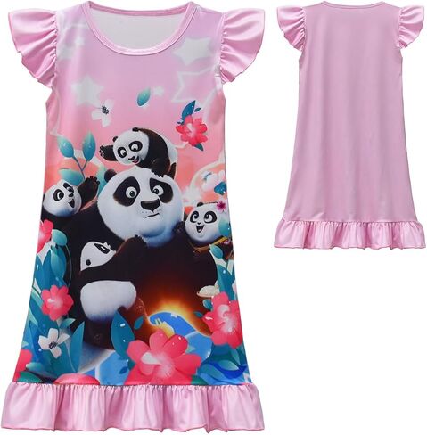 Toddler Girls Nightgowns Clothing Sleepwear Short sleeved dress fashion skirt pajamas 3-10years in Saudi Arabia