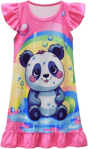 Toddler Girls Nightgowns Clothing Sleepwear Short sleeved dress fashion skirt pajamas 3-10years in Saudi Arabia