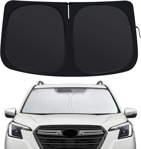 الزجاج الأمامي الظل أشعة الشمس لشيفروليه سيلفرادو 1500 2014-2025 ، ظلال النافذة الأمامية ملائمة لملحقات تشيفي ، درع شمس السيارة القابلة للطي مع عجلة قيادة شمسية لمنع الأشعة فوق البنفسجية. in Kuwait