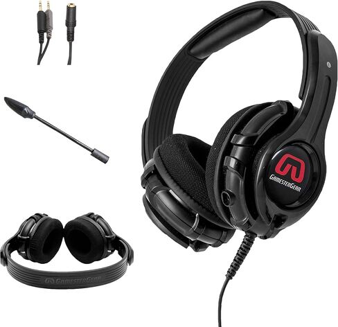 GamesterGear PC PS4 Xbox One Stereo Over-Ear Gaming Headset, Online Chat, Headphone with Detachable Micophone - iPad Mobile Tablet Mac in Kuwait