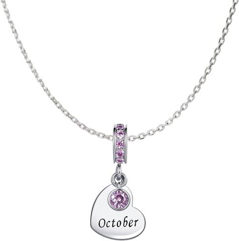 12 Birthday Month Heart Love January-December Birthstone Charm Compatible with Pandora Charms Bracelets for Women in Saudi Arabia