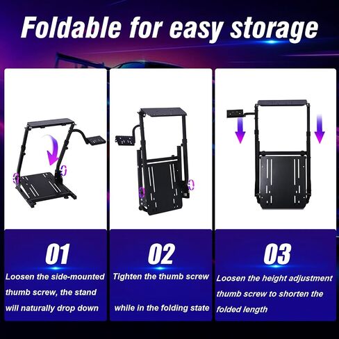 CXRCY Racing Wheel Stand Compatible with Logitech G920 G29 G27 G25 Gaming Cockpit Height Adjustable Foldable Gaming Racing Simulator Steering Wheel Stand,Wheel and Pedals Not Included in Saudi Arabia