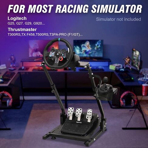 CXRCY Racing Wheel Stand Compatible with Logitech G920 G29 G27 G25 Gaming Cockpit Height Adjustable Foldable Gaming Racing Simulator Steering Wheel Stand,Wheel and Pedals Not Included in Saudi Arabia