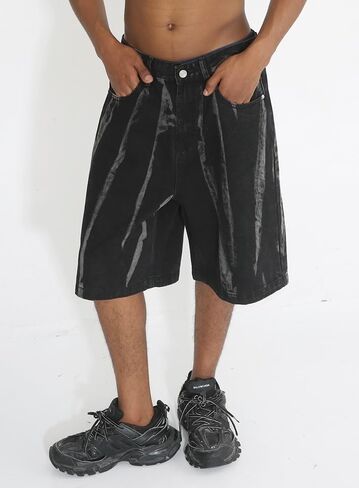 EMMIOL Baggy Jorts Men Jean Shorts Summer, y2k Grunge Denim Shorts Vintage Distressed Loose Fit Streetwear in Saudi Arabia