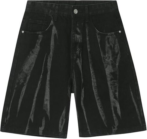 EMMIOL Baggy Jorts Men Jean Shorts Summer, y2k Grunge Denim Shorts Vintage Distressed Loose Fit Streetwear in Saudi Arabia