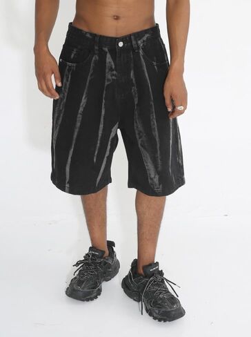 EMMIOL Baggy Jorts Men Jean Shorts Summer, y2k Grunge Denim Shorts Vintage Distressed Loose Fit Streetwear in Saudi Arabia