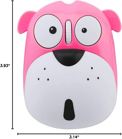 FLY WAY Cute Wireless Mouse, Cartoon Dog 2.4GHz Rechargeable Cordless Mouse with Nano USB Receiver Children Mice Kids Gaming Mouse for Notebook,Laptop,PC,Desktop (black) in Saudi Arabia