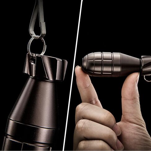 EDC Waterproof Container Pill Case/Holder/Cash Stash Keychain Fob with Key Ring, Emergency Accessory Organizer Bottle Matches Dry Box, Cool Gadget Gifts for Men Outdoor Survival Camping Travel in Kuwait