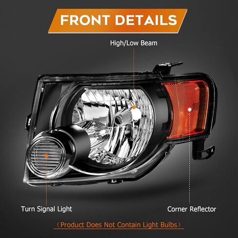 مجموعة المصابيح الأمامية متوافقة مع Ford for Escape 2008-2012 لم يتم تضمين 8L8Z13008B 9L8Z13008A in Kuwait